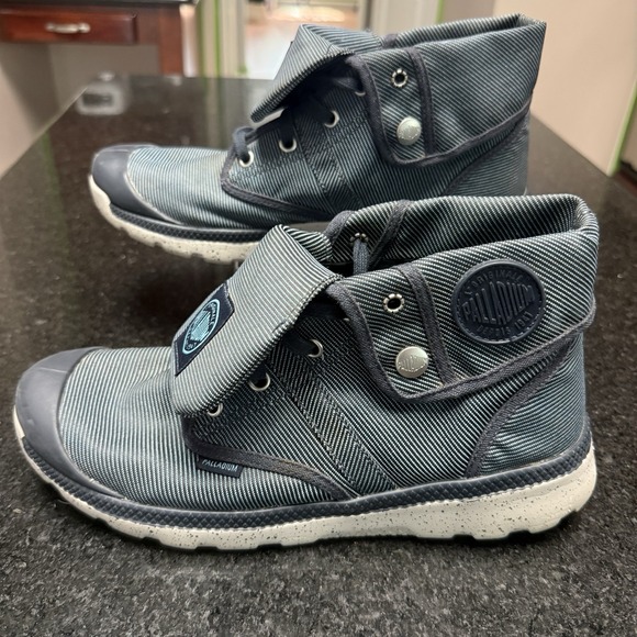 Palladium Shoes - Palladium Pampa Hi Cuff W Canvas Boots Gray Blue Women's Size 10 93708-428-M